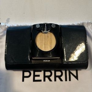 Perrin Black Leather Clutch
